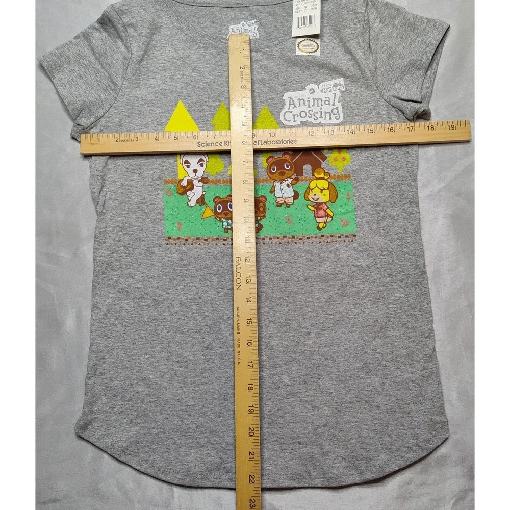 NINTENDO Animal Crossing Girls XL‎ (14-16) Graphic S/S Heather Gray T-Shirt NEW